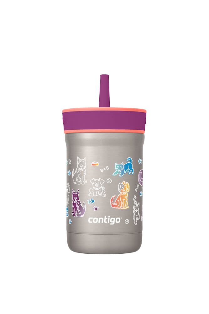 Kids Leighton Spill-Proof Stainless Steel Tumbler with Straw, 12oz D3