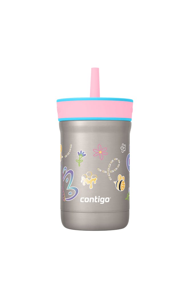Kids Leighton Spill-Proof Stainless Steel Tumbler with Straw, 12oz D3